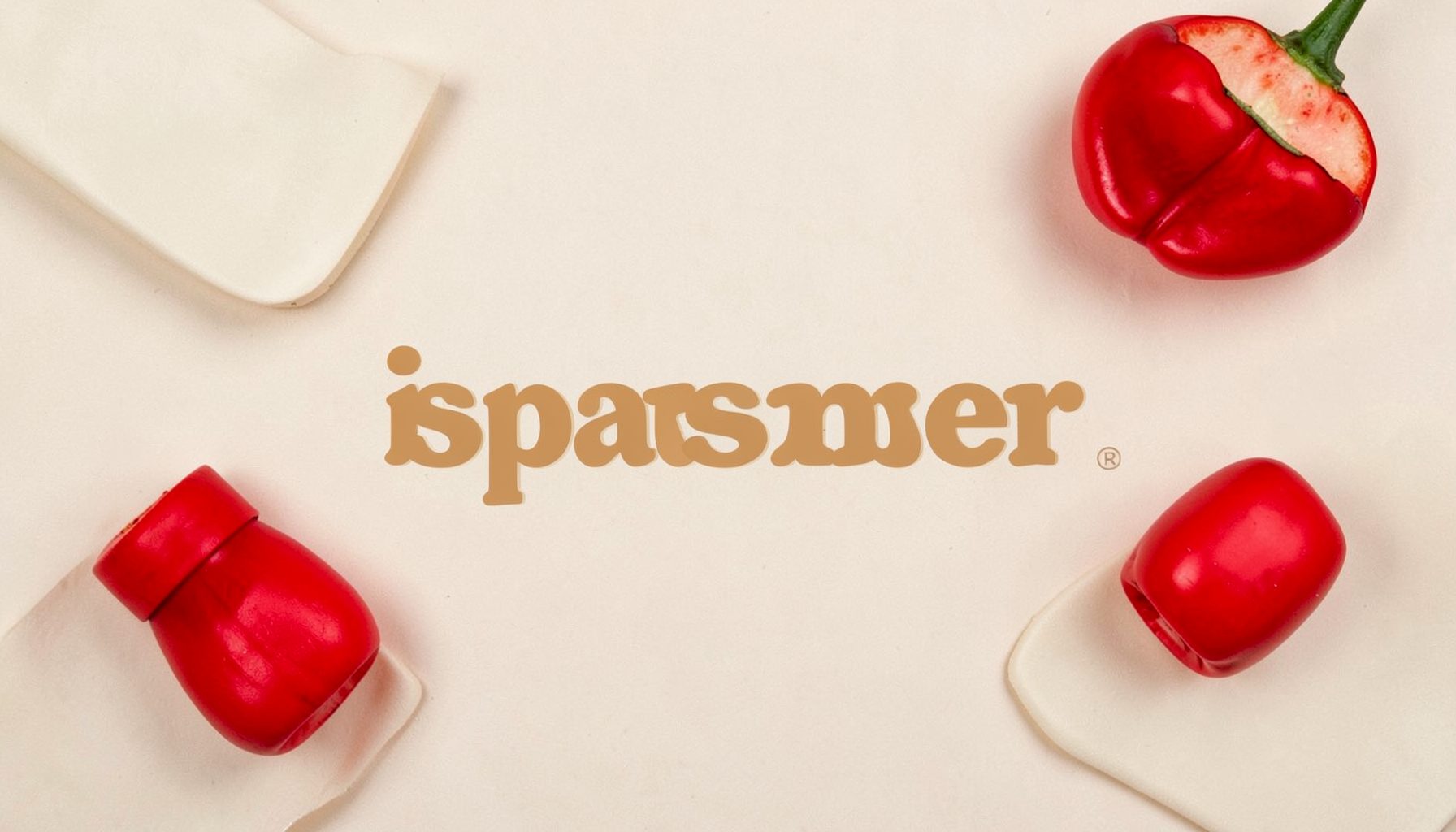 A horizontal sponsor wordmark in warm tan and ivory.
